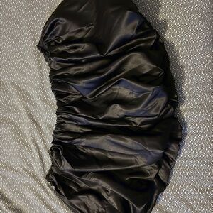 Stylish Black Satin Bubble Skirt